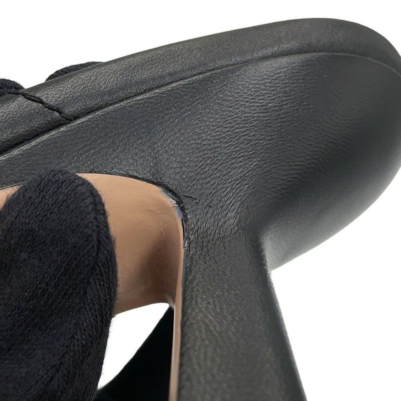 グッチ サンダル GGマーモント ミュール レザー レディースサイズ34 1/2 674839 GUCCI 靴 黒