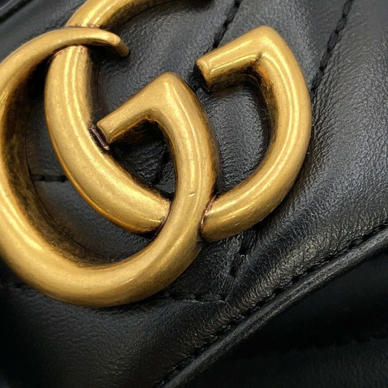 グッチ サンダル GGマーモント ミュール レザー レディースサイズ34 1/2 674839 GUCCI 靴 黒