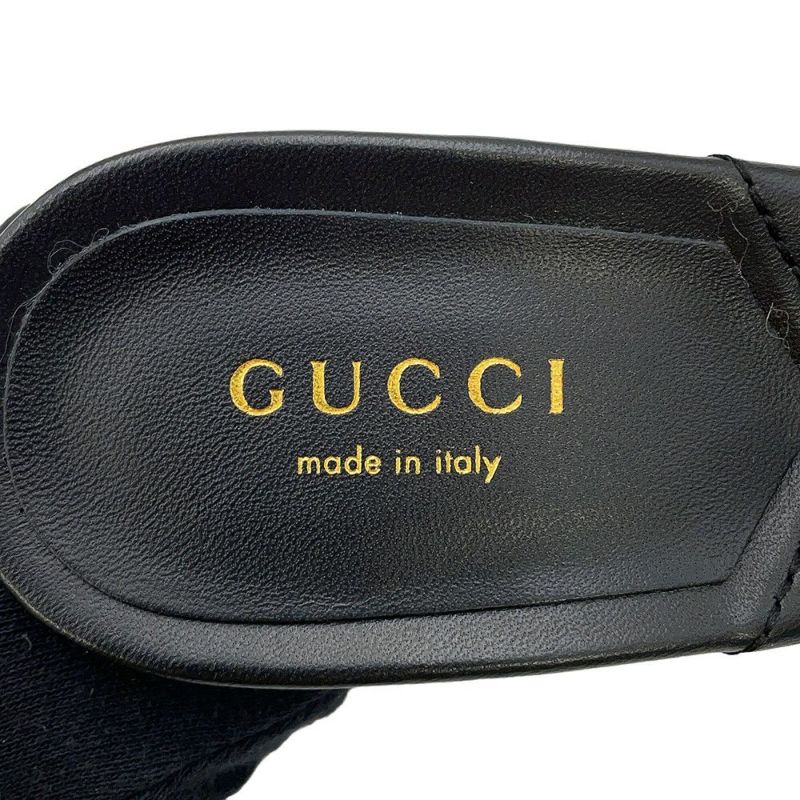 グッチ サンダル GGマーモント ミュール レザー レディースサイズ34 1/2 674839 GUCCI 靴 黒