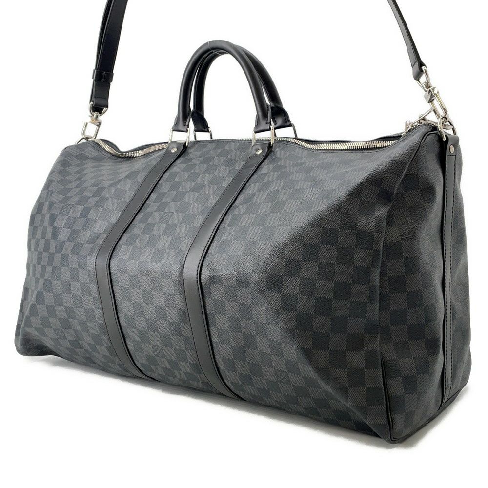 ルイヴィトン ボストンバッグ ダミエ・グラフィット キーポル・バンドリエール 55 N41413 ヴィトン トラベル 黒 ブラック