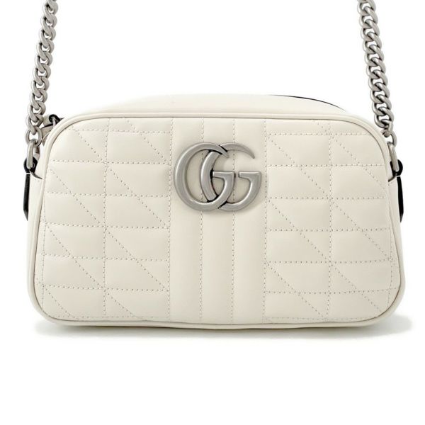 グッチ ショルダーバッグ GGマーモント キルティング スモール レザー 846312 GUCCI バッグ 白 アウトレット品