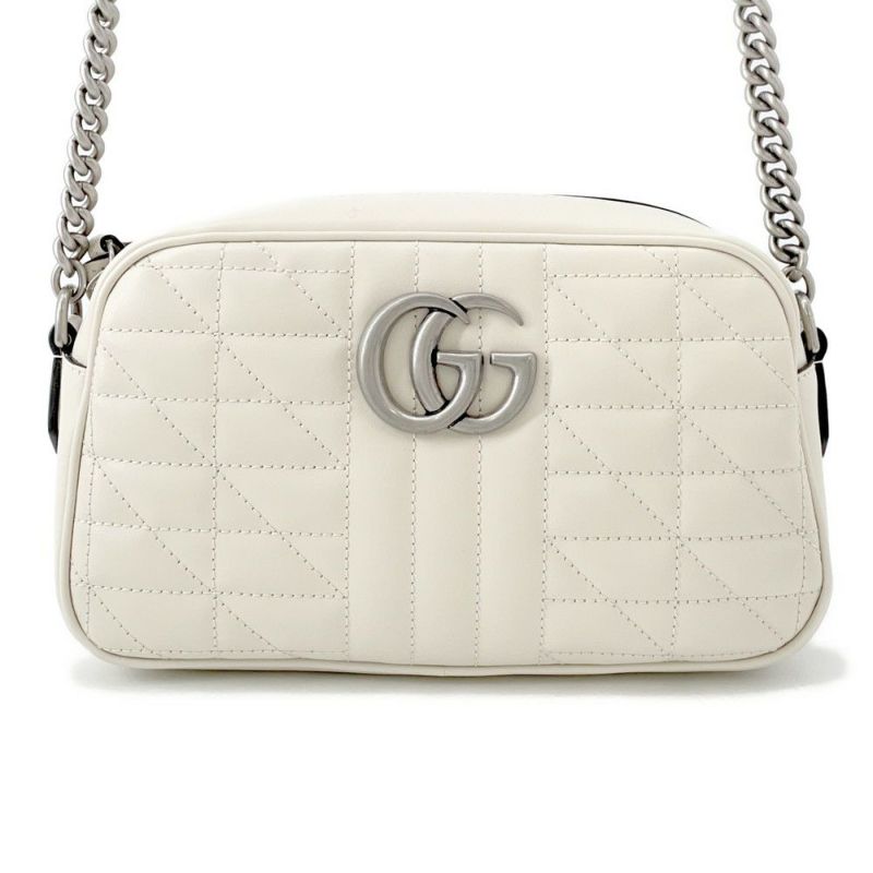 グッチ ショルダーバッグ GGマーモント キルティング スモール レザー 846312 GUCCI バッグ 白 アウトレット品