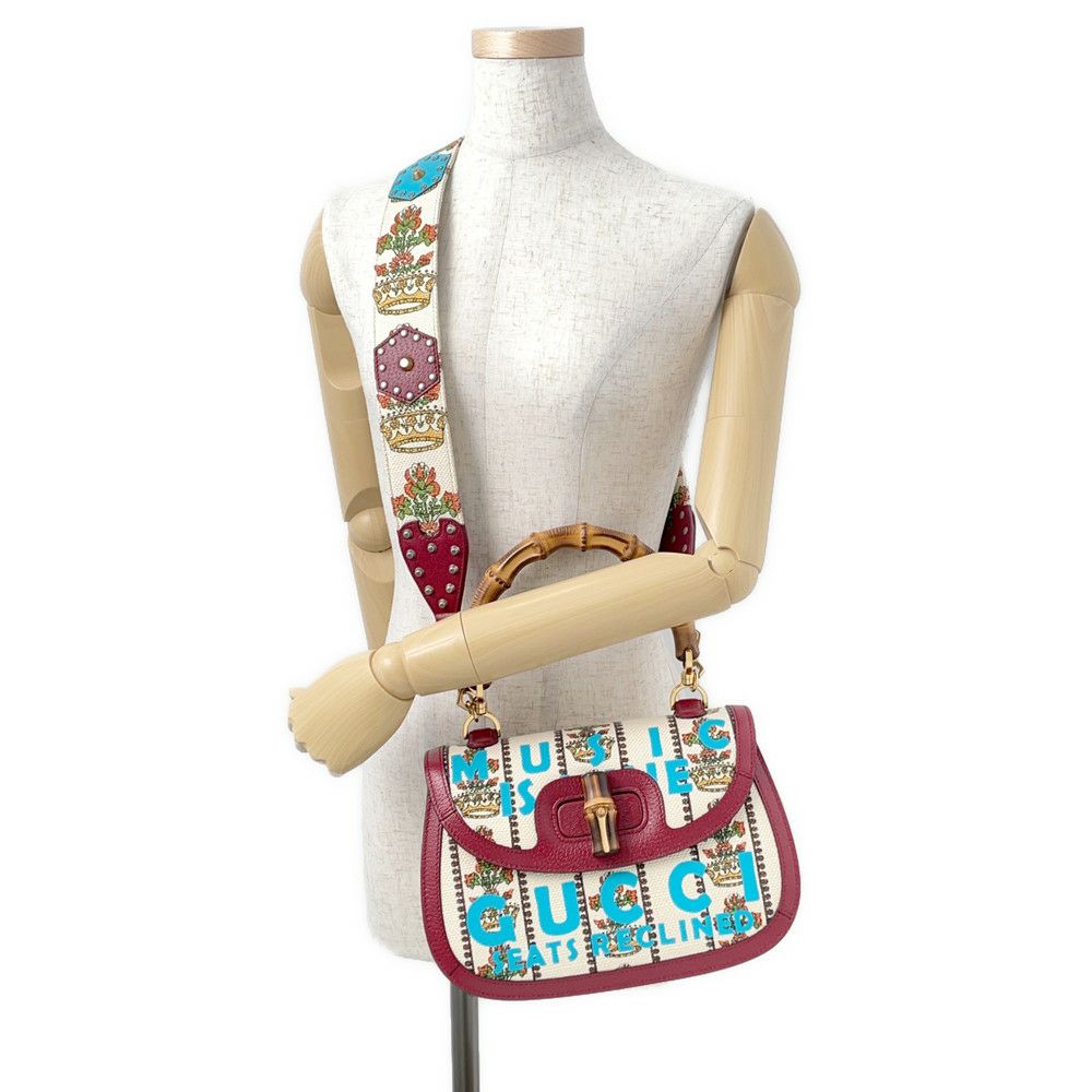 グッチ ハンドバッグ バンブー MUSIC IS MINE ミディアム レザー/キャンバス 679632 GUCCI 2way