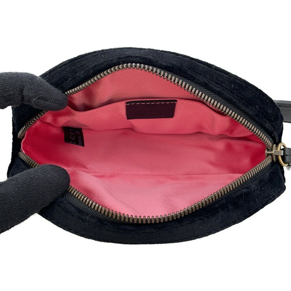 グッチ ウエストバッグ GGマーモント キルティング レザー/ベロア 476434 GUCCI バッグ ウエストポーチ 黒