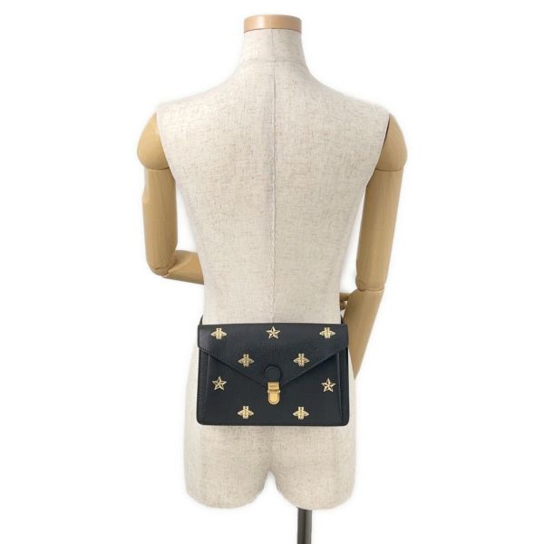 グッチ ウエストバッグ ビー スター 500964 GUCCI ウエストポーチ ボディバッグ ベルトバッグ 黒 蜂 ハチ 星