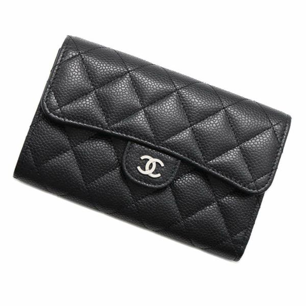 シャネル 財布 マトラッセ ココマーク キャビアスキン ブラック AP0232 CHANEL 三つ折り財布 黒 安心保証 | 中古・新品 ブランド販売ギャラリーレア公式通販