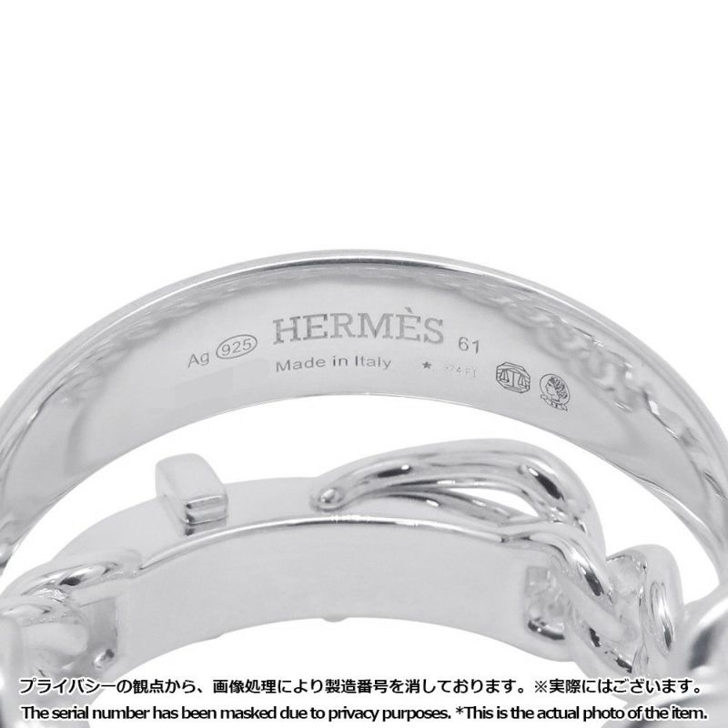 エルメス リング ブックルセリエ アンフレクシブル SV925シルバー リングサイズ61 HERMES 指輪 ジュエリー