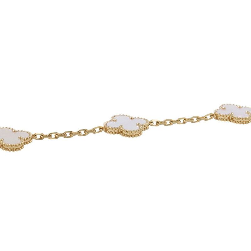 ヴァンクリーフ＆アーペル ブレスレット ヴィンテージ アルハンブラ 5モチーフ マザーオブパール K18YGイエローゴールド VCARA41800