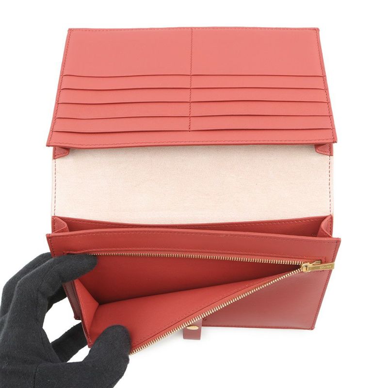 セリーヌ 長財布 ラージ ストラップ マルチファクション レザー 104873 CELINE 二つ折り バイカラー