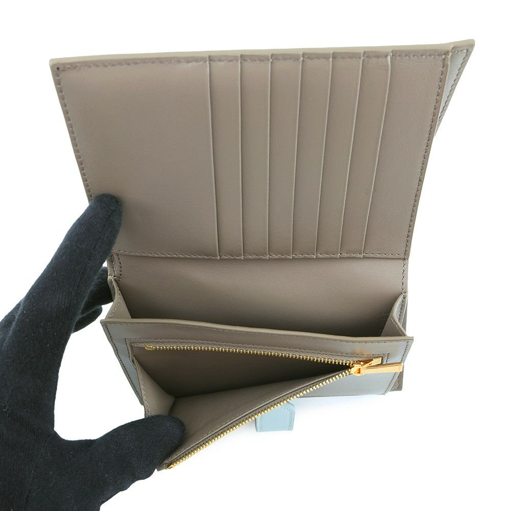 セリーヌ 二つ折り財布 ミディアム ストラップウォレット バイカラー グレインドカーフレザー 10B643BRU CELINE セール品