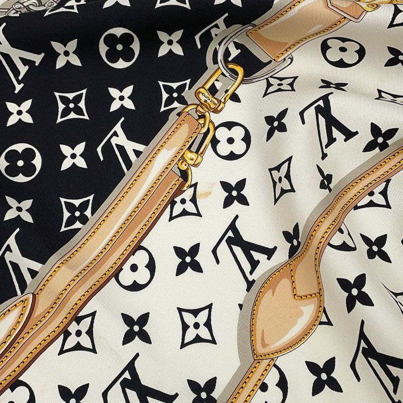 ルイヴィトン スカーフ カレ・モノグラム コンフィデンシャル シルク M78667 LOUIS VUITTON 黒 ブラック
