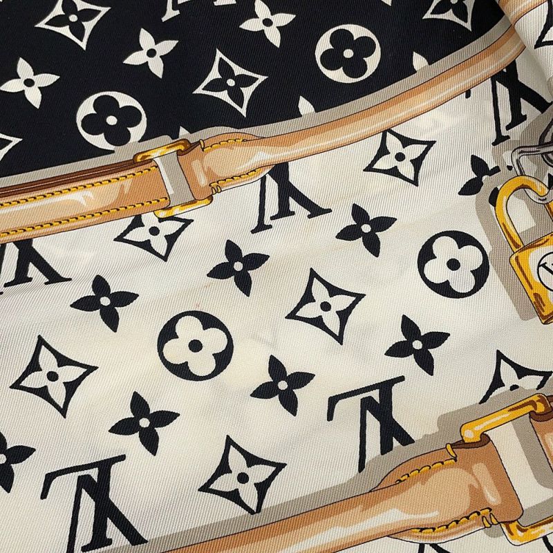 ルイヴィトン スカーフ カレ・モノグラム コンフィデンシャル シルク M78667 LOUIS VUITTON 黒 ブラック