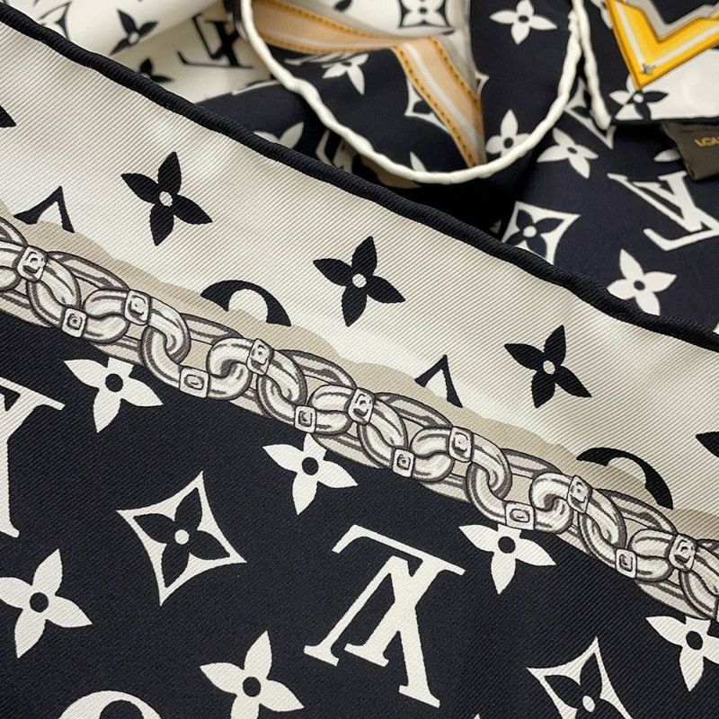 ルイヴィトン スカーフ カレ・モノグラム コンフィデンシャル シルク M78667 LOUIS VUITTON 黒 ブラック