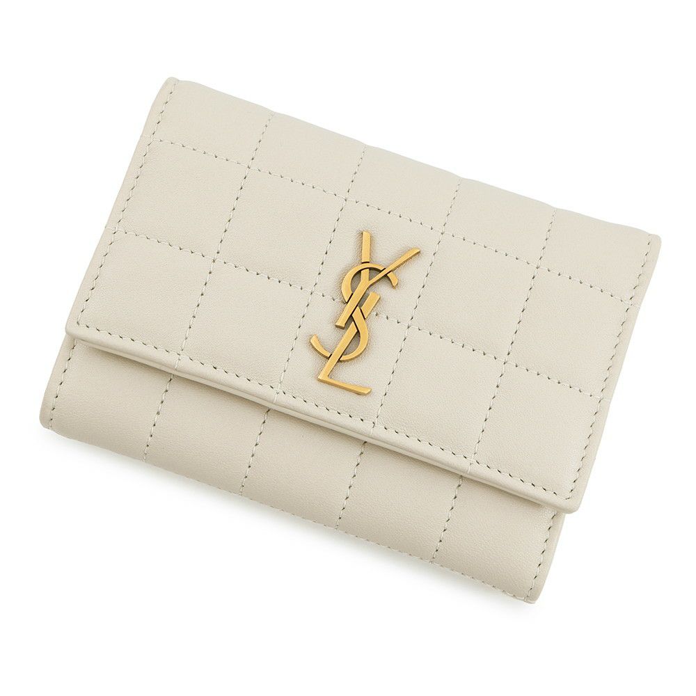 サンローランパリ 二つ折り財布 YSLライン コンパクト ジップ 