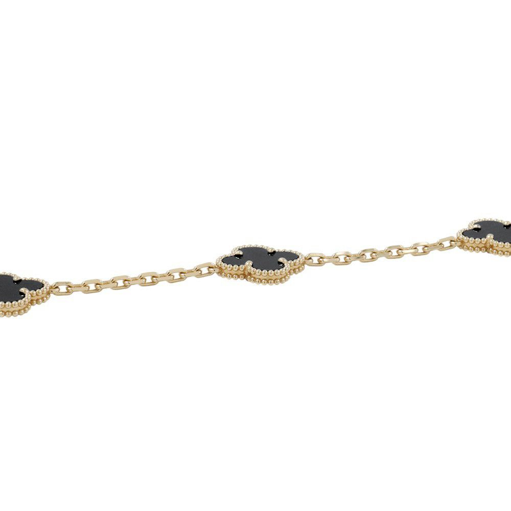 ヴァンクリーフ&アーペル ネックレス ヴィンテージ アルハンブラ ネックレス 10モチーフ オニキス K18YGイエローゴールド VCARA42700