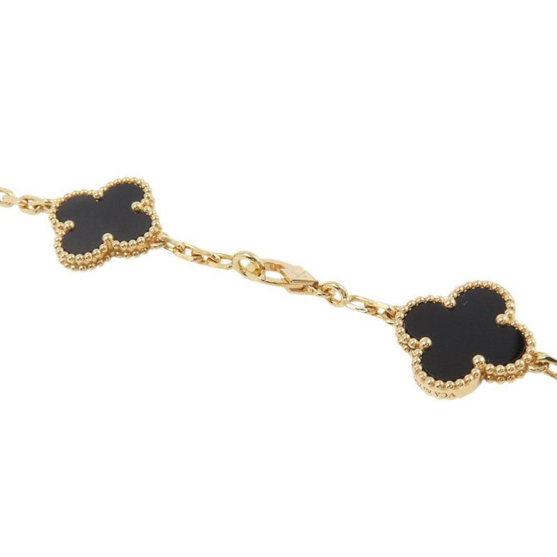 ヴァンクリーフ&アーペル ネックレス ヴィンテージ アルハンブラ ネックレス 10モチーフ オニキス K18YGイエローゴールド VCARA42700