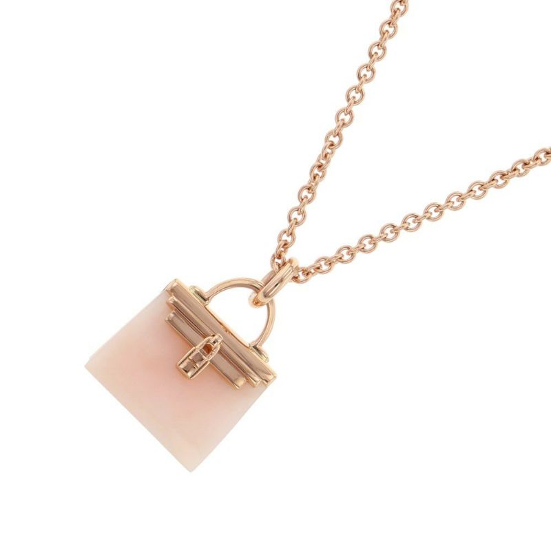エルメス ネックレス アミュレット ケリー ペンダント ピンクオパール K18PGピンクゴールド HERMES Amulettes Kelly