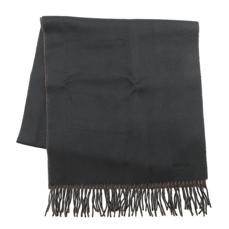 エルメス マフラーレクトヴェルソ リバーシブル ブラック/カフェ カシミヤ HERMES ストール メンズ