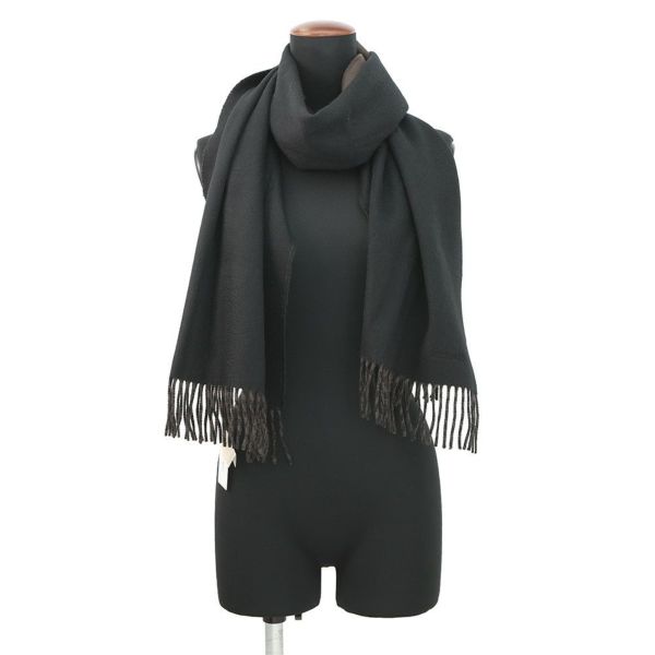 エルメス マフラーレクトヴェルソ リバーシブル ブラック/カフェ カシミヤ HERMES ストール メンズ