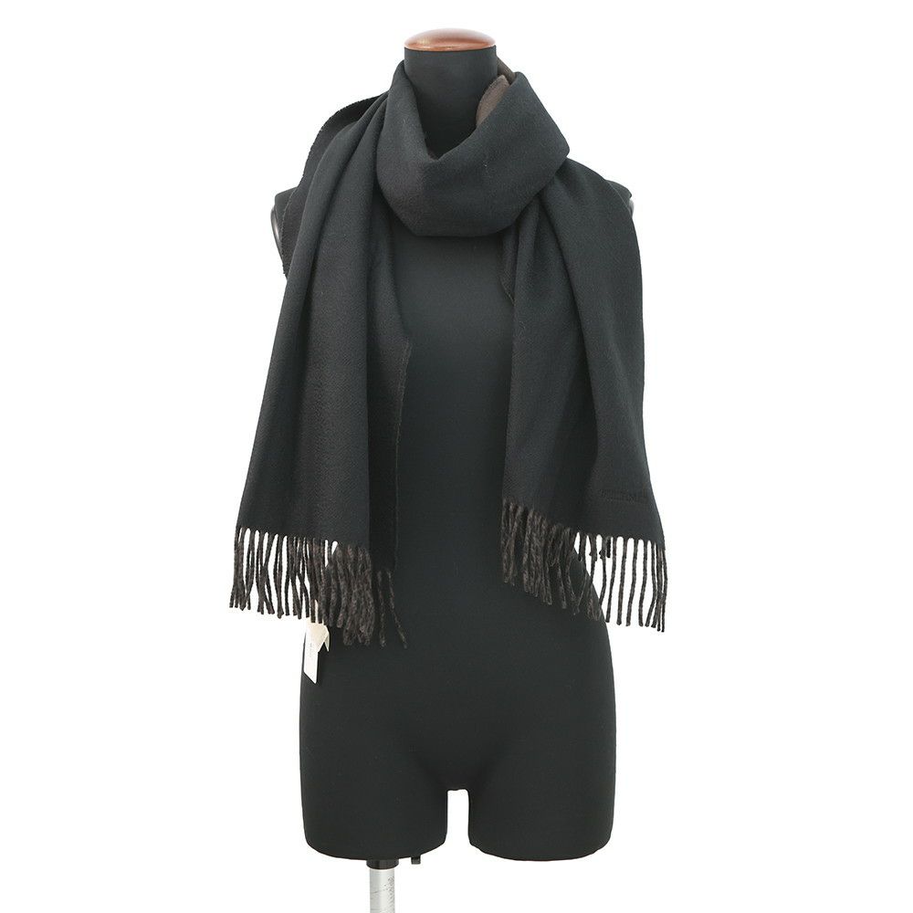 エルメス マフラーレクトヴェルソ リバーシブル ブラック/カフェ カシミヤ HERMES ストール メンズ