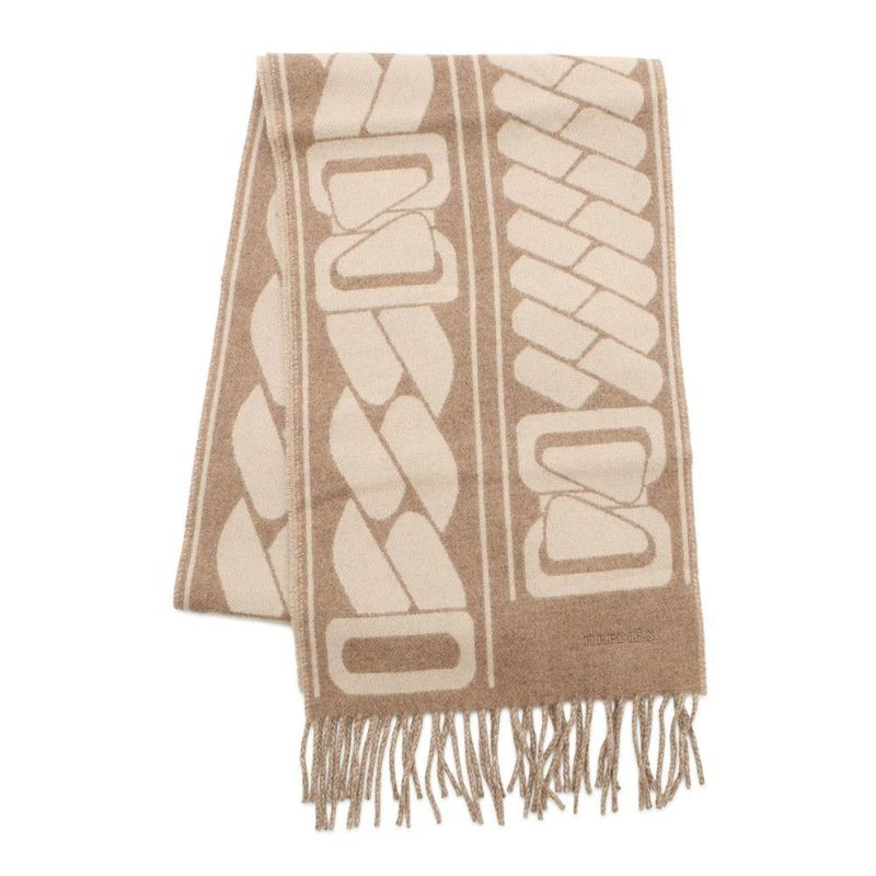 エルメス マフラー クリック・セ・ヌエ マロン・グラッセ/クレ カシミヤ バイカラー HERMES ストール