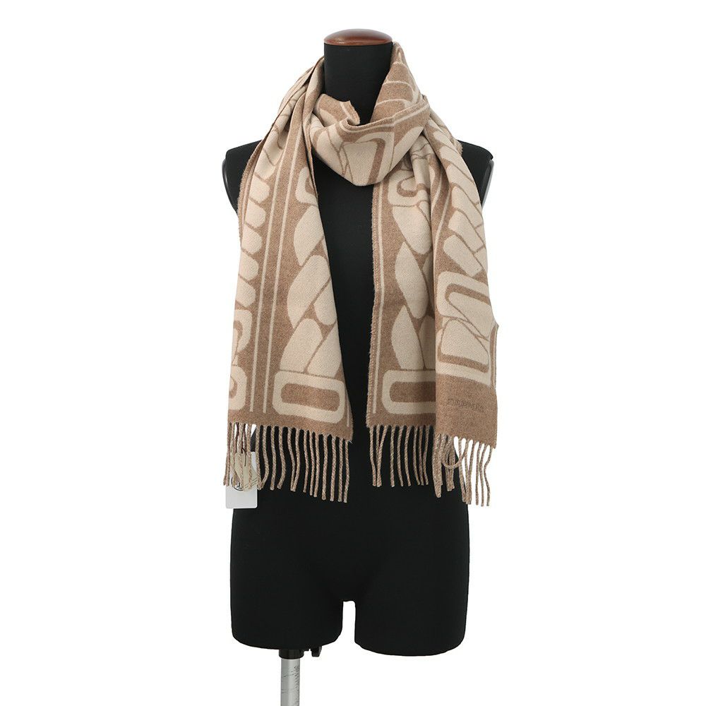 エルメス マフラー クリック・セ・ヌエ マロン・グラッセ/クレ カシミヤ バイカラー HERMES ストール