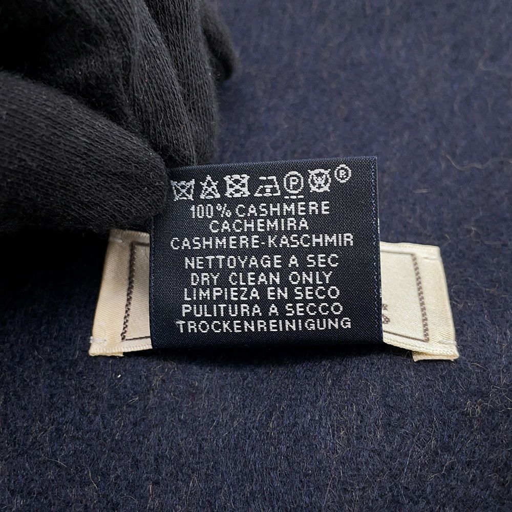 エルメス マフラーレクトヴェルソ リバーシブル キャメル/マリン カシミヤ HERMES ストール メンズ