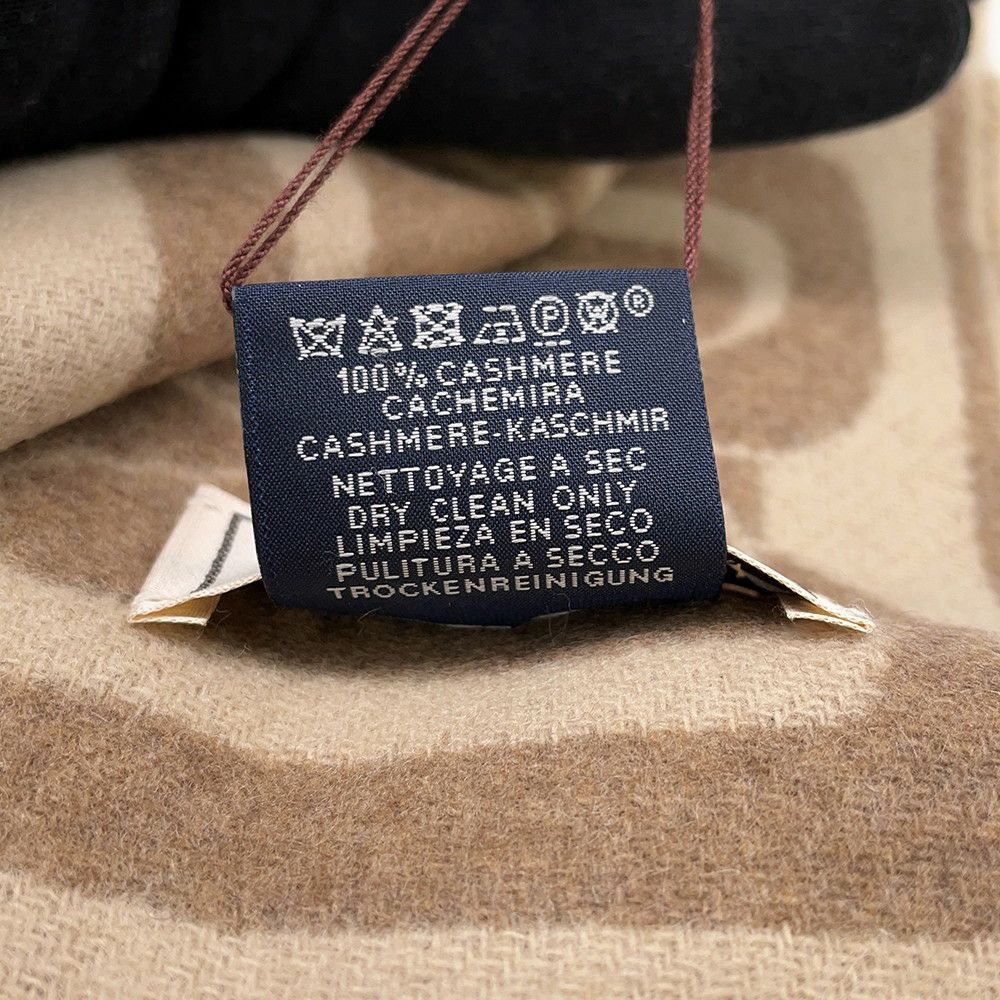 エルメス マフラー クリック・セ・ヌエ マロン・グラッセ/クレ カシミヤ バイカラー HERMES ストール