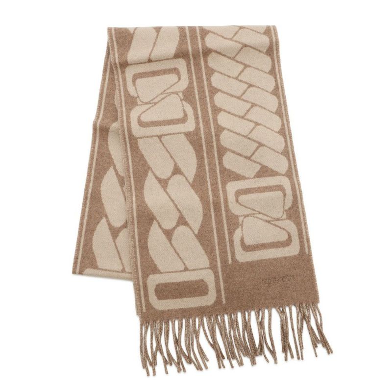 エルメス マフラー クリック・セ・ヌエ マロン・グラッセ/クレ カシミヤ バイカラー HERMES ストール