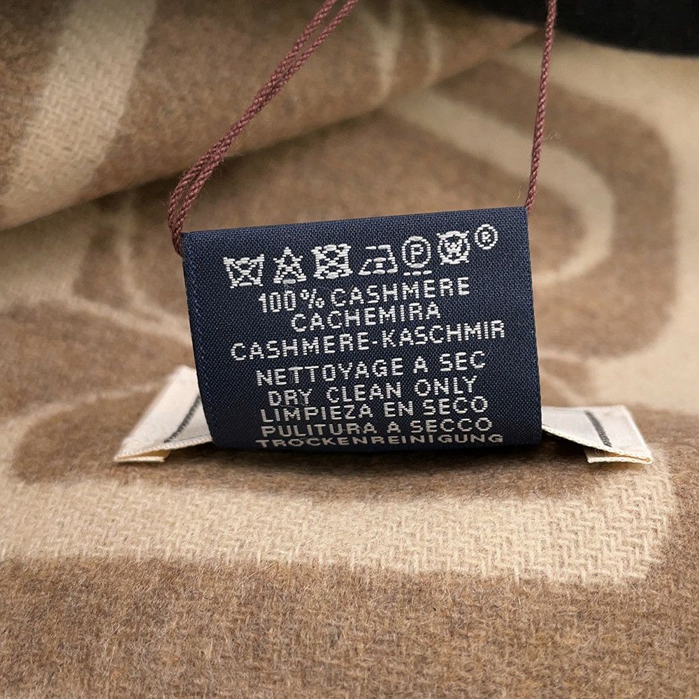 エルメス マフラー クリック・セ・ヌエ マロン・グラッセ/クレ カシミヤ バイカラー HERMES ストール