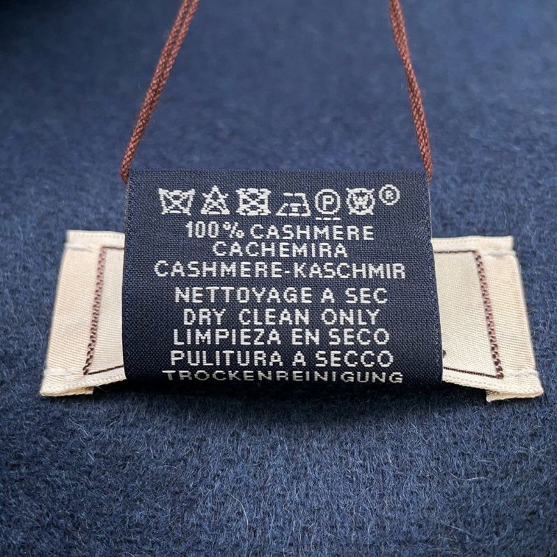 エルメス マフラーレクトヴェルソ リバーシブル エトゥープ / ブルー・アルドワーズ カシミヤ HERMES ストール メンズ