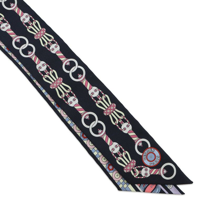 エルメス スカーフ ツイリー ハーネスの薔薇窓 Harnais en Rosace HERMES シルクツイル 2022秋冬