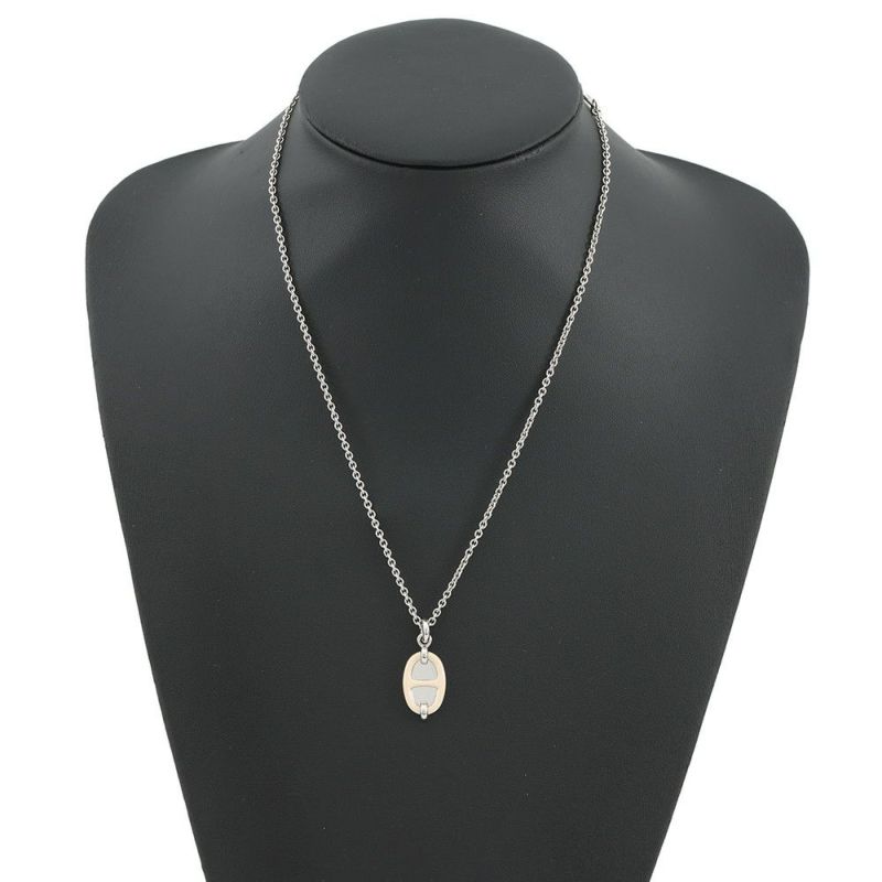 エルメス ネックレス ペンダント ミニ・マイヨン PM クレーム/シルバー金具 HERMES アクセサリー