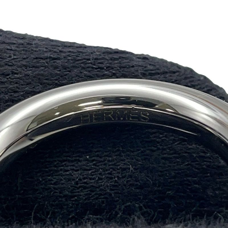エルメス リング フリビュスティエ ブラック/シルバー金具 レザー サイズ58 HERMES 指輪 メンズ 黒