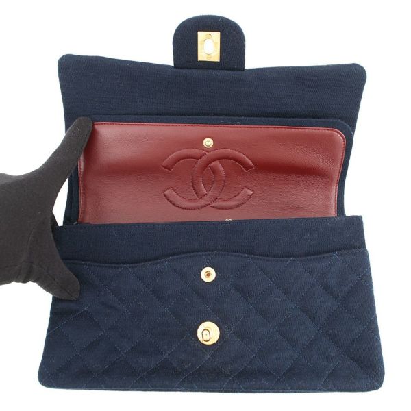 シャネル チェーンショルダーバッグ マトラッセ25 ココマーク ダブルチェーン コットンジャージー A01112  CHANEL バッグ