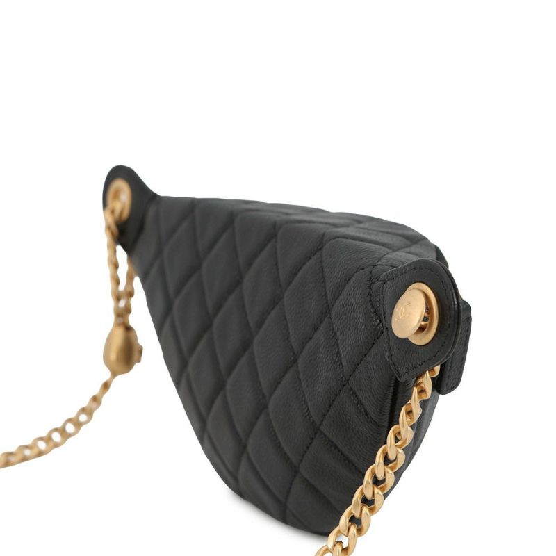 シャネル ボディバッグ ココマーク マトラッセ ハートチェーン キャビアスキン AP3761 CHANEL 黒 ショルダーバッグ
