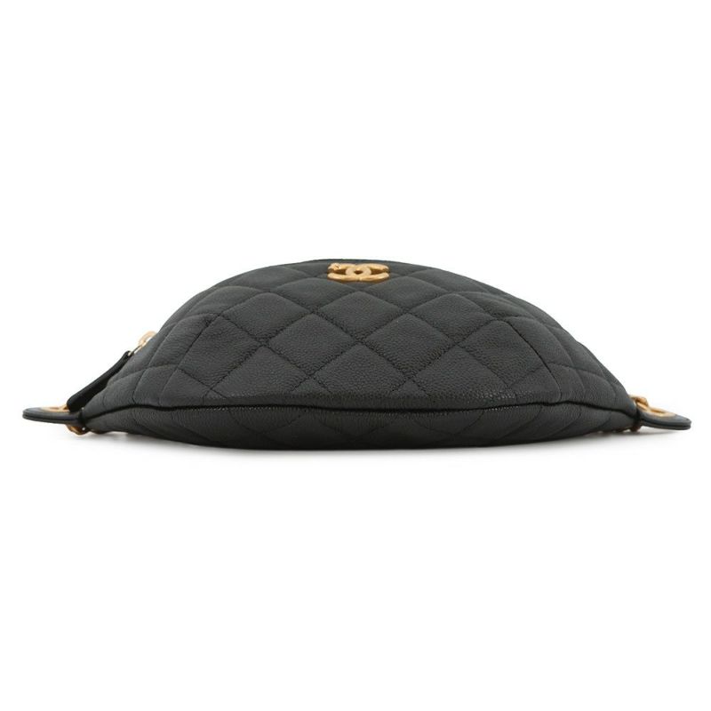シャネル ボディバッグ ココマーク マトラッセ ハートチェーン キャビアスキン AP3761 CHANEL 黒 ショルダーバッグ