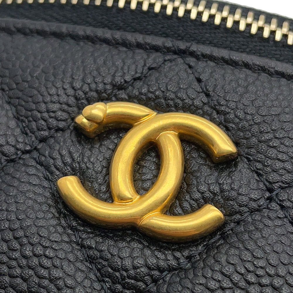シャネル ボディバッグ ココマーク マトラッセ ハートチェーン キャビアスキン AP3761 CHANEL 黒 ショルダーバッグ