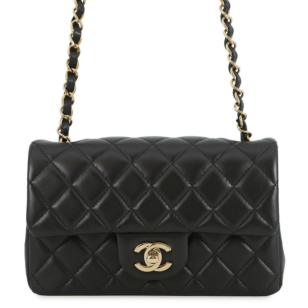 シャネル チェーンショルダーバッグ ミニ マトラッセ 20 ココマーク ラムスキン A69900 CHANEL 黒