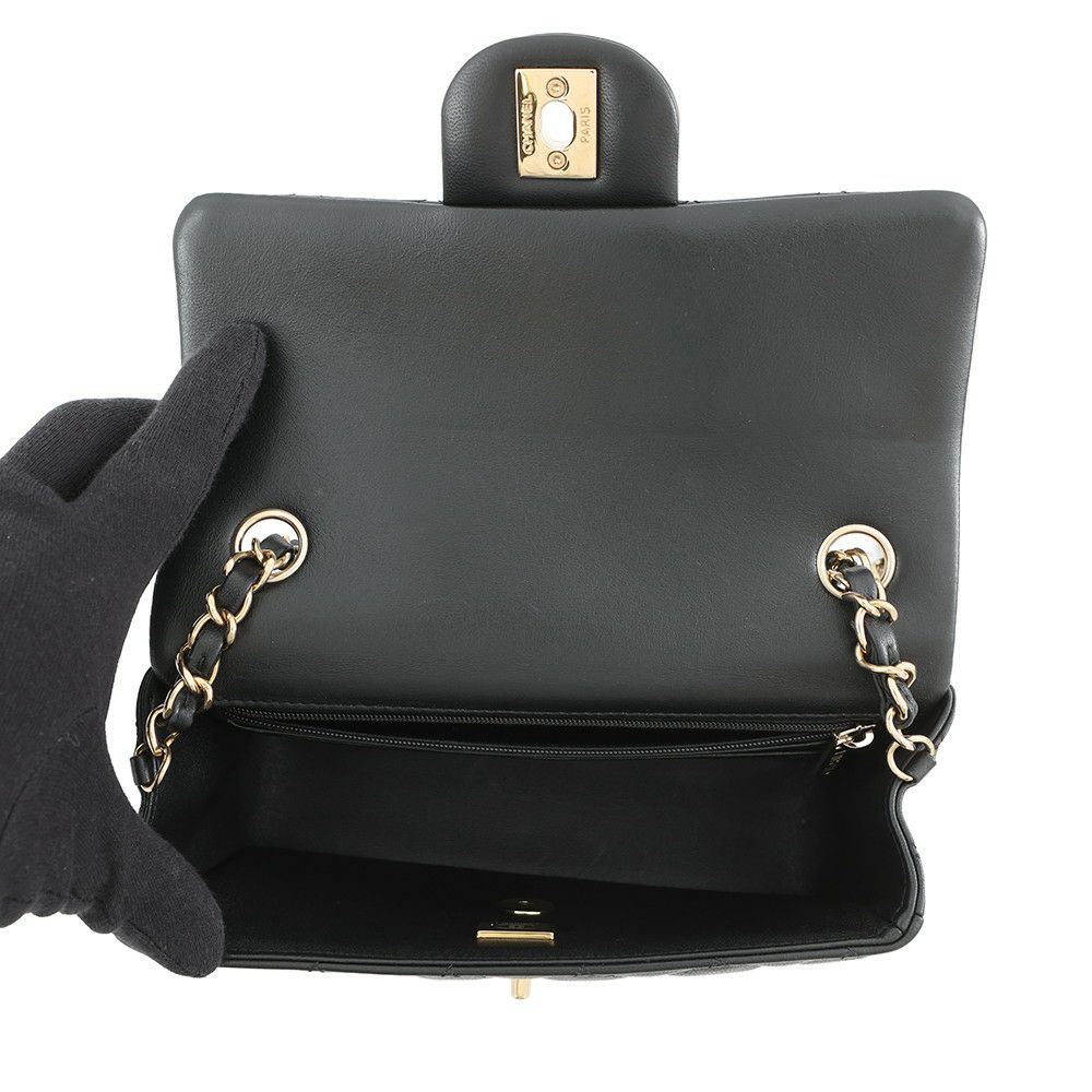 シャネル チェーンショルダーバッグ ミニ マトラッセ 20 ココマーク ラムスキン A69900 CHANEL 黒