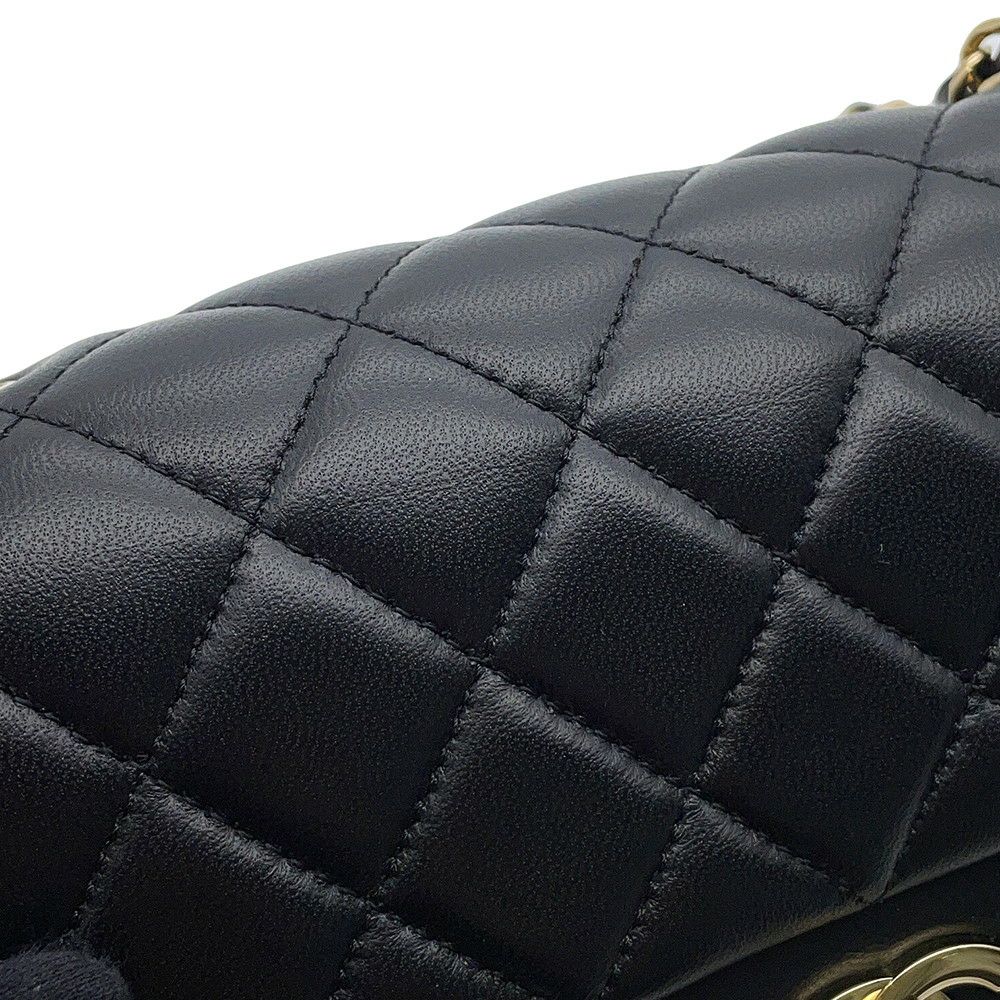 シャネル チェーンショルダーバッグ ミニ マトラッセ 20 ココマーク ラムスキン A69900 CHANEL 黒