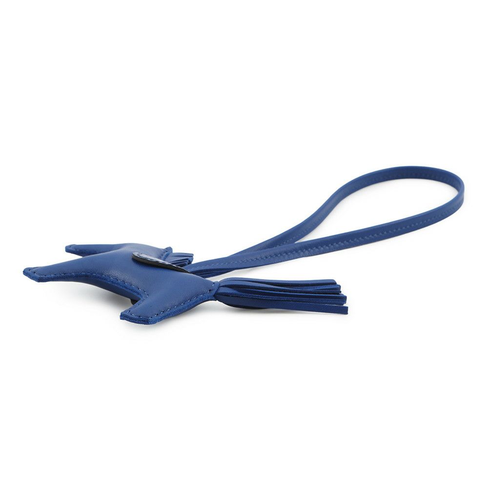 エルメス バッグチャーム ロデオPM タッチ ブルーフランス ラムスキン/リザード U刻印