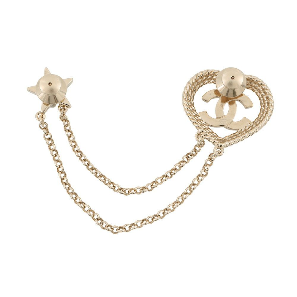シャネル ブローチ ココマーク ハート スター ラインストーン フェイクパール 2連ブローチ B24 P CHANEL アクセサリー