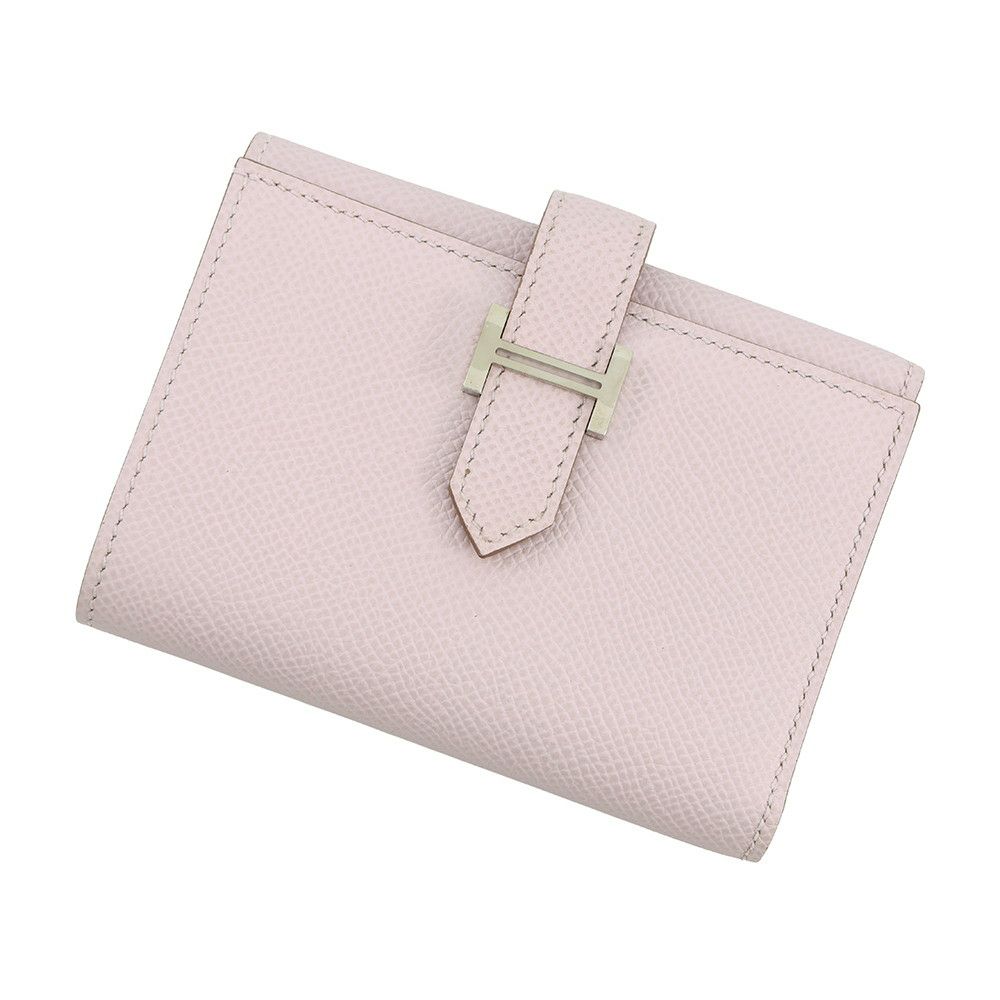 エルメス 三つ折り財布 ベアンコンビネ ローズペール/シルバー金具 エプソン W刻印 財布