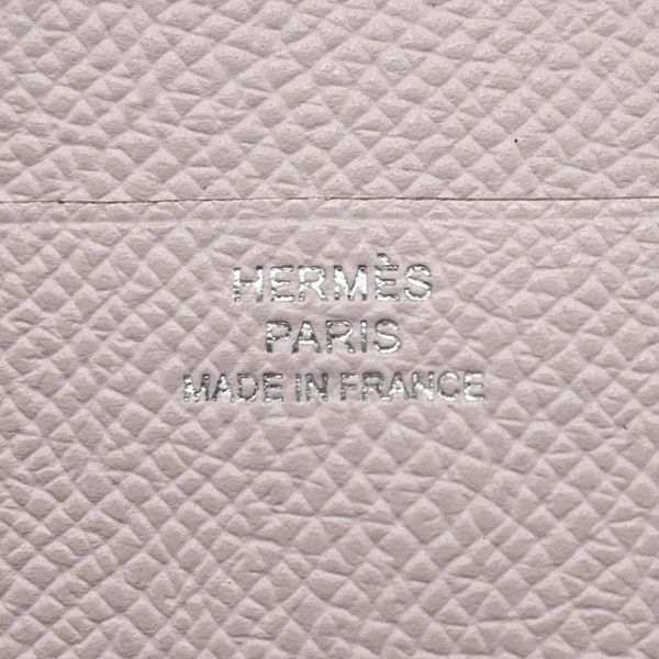 エルメス 三つ折り財布 ベアンコンビネ ローズペール/シルバー金具 エプソン W刻印 財布