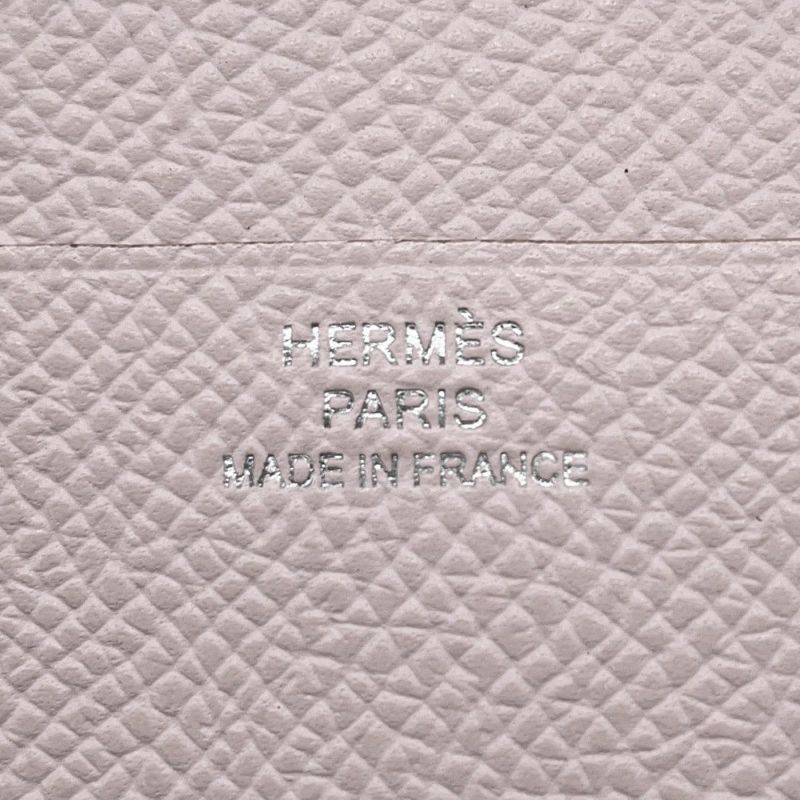 エルメス 三つ折り財布 ベアンコンビネ ローズペール/シルバー金具 エプソン W刻印 財布