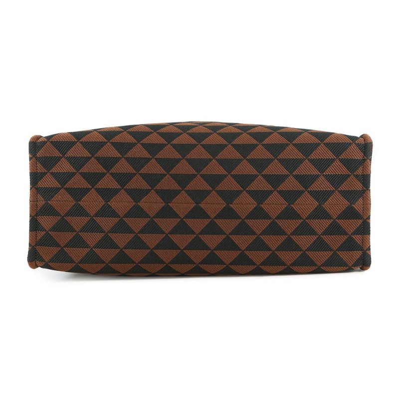 プラダ トートバッグ エンブロイダリー ロゴ キャンバス レザー 2VG106 PRADA 黒