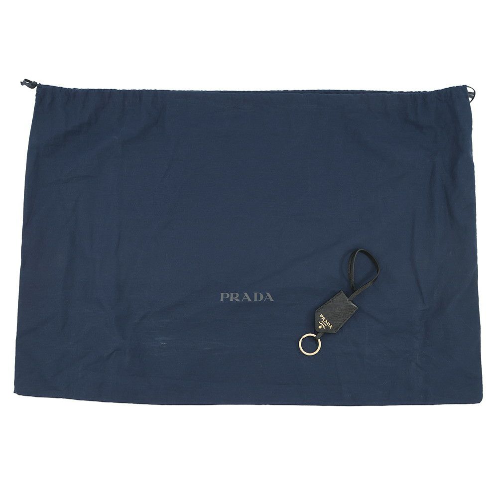 プラダ トートバッグ エンブロイダリー ロゴ キャンバス レザー 2VG106 PRADA 黒