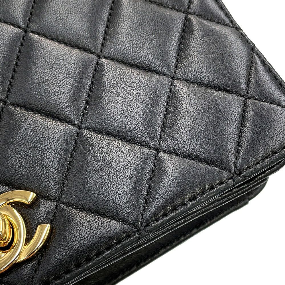 シャネル チェーンショルダーバッグ ココマーク ミニマトラッセ ラムスキン A03571 CHANEL 黒