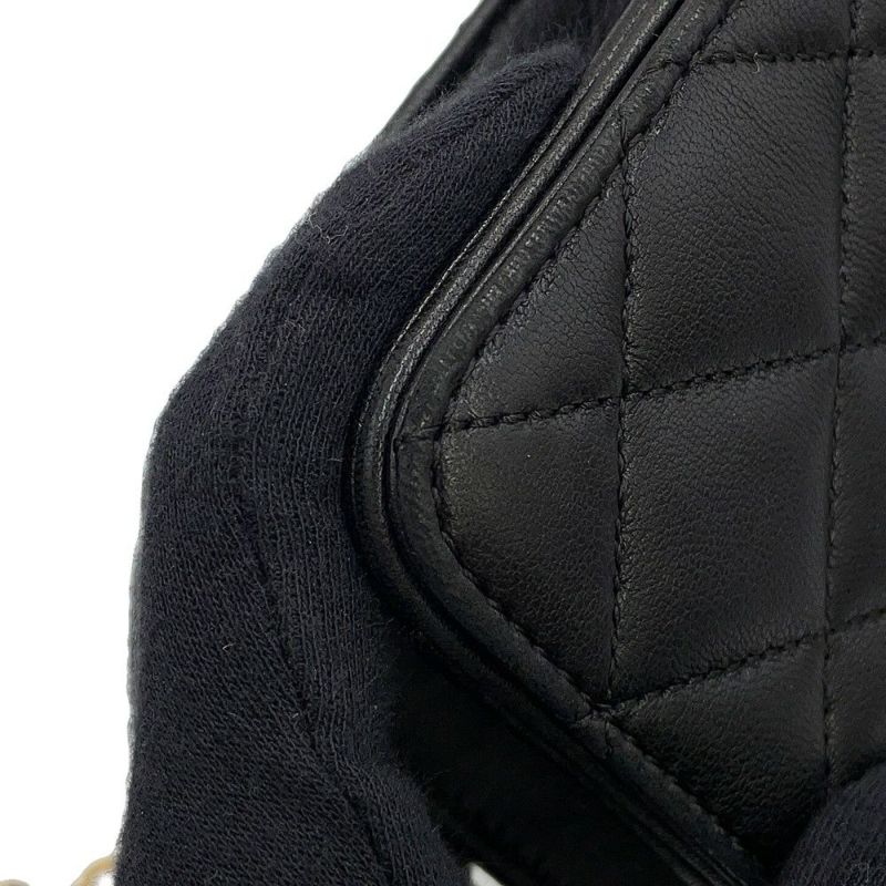 シャネル チェーンショルダーバッグ ココマーク ミニマトラッセ ラムスキン A03571 CHANEL 黒